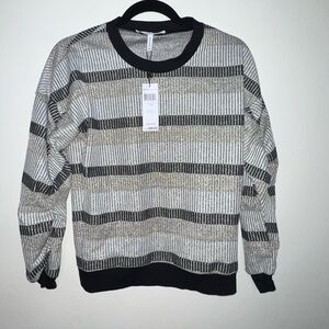 BCBGeneration‎ Black and Gray Striped Sweater